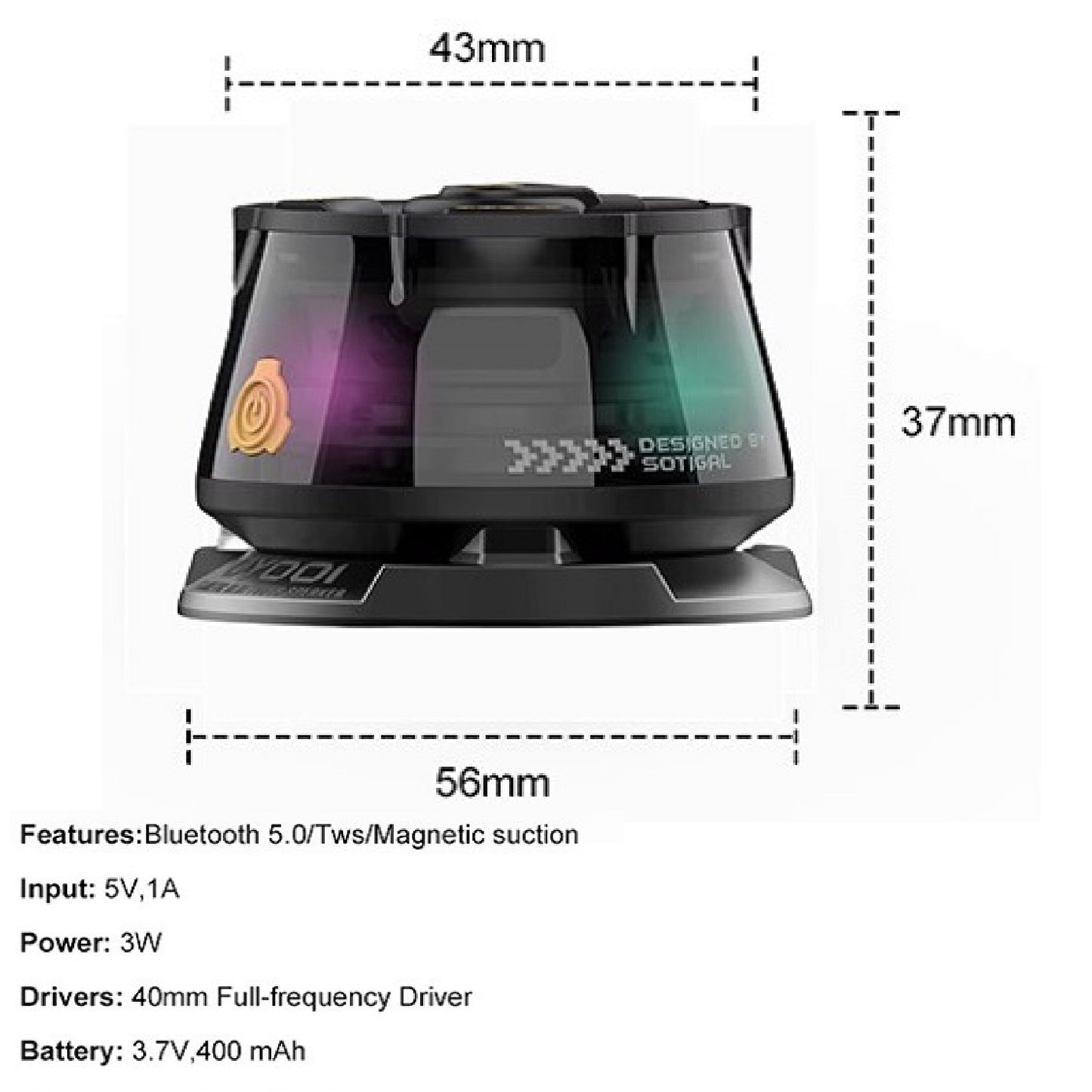 Mini Parlante Altavoz Soporte Magnético