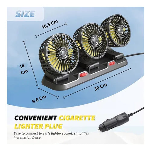 Ventilador x3 Turbina para carro