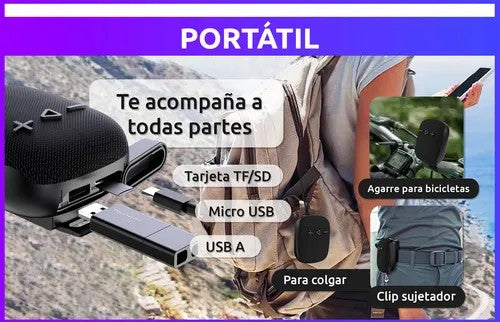 Parlante Bluetooth Para Moto Y Bicicleta