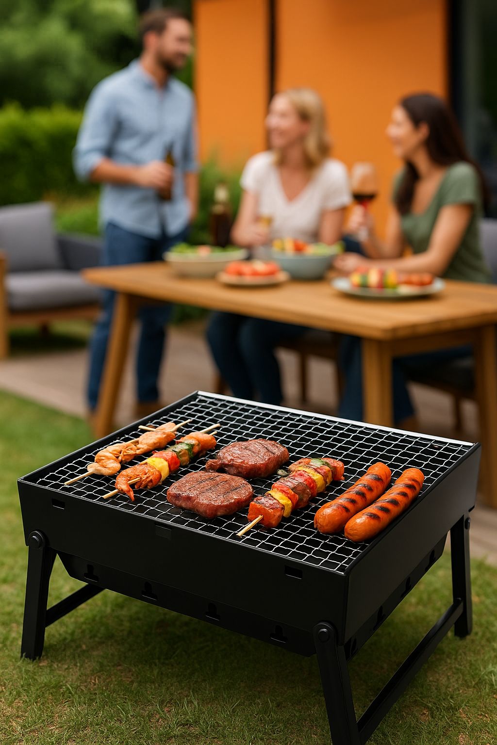 Parrilla carbon portatil acero FK15-80